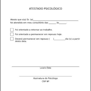 Atestado Psicológico Frankfurt