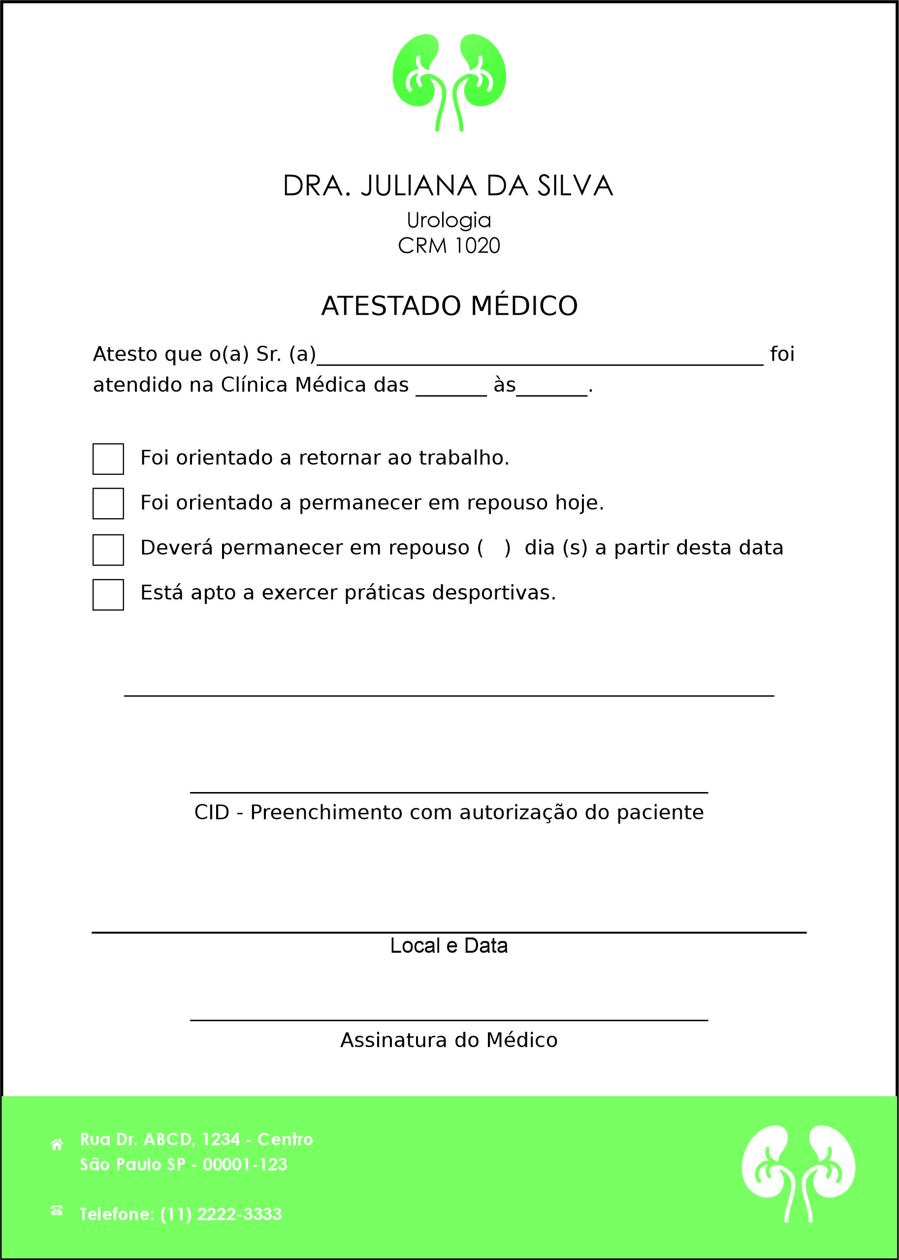 Atestado Urologia Braga