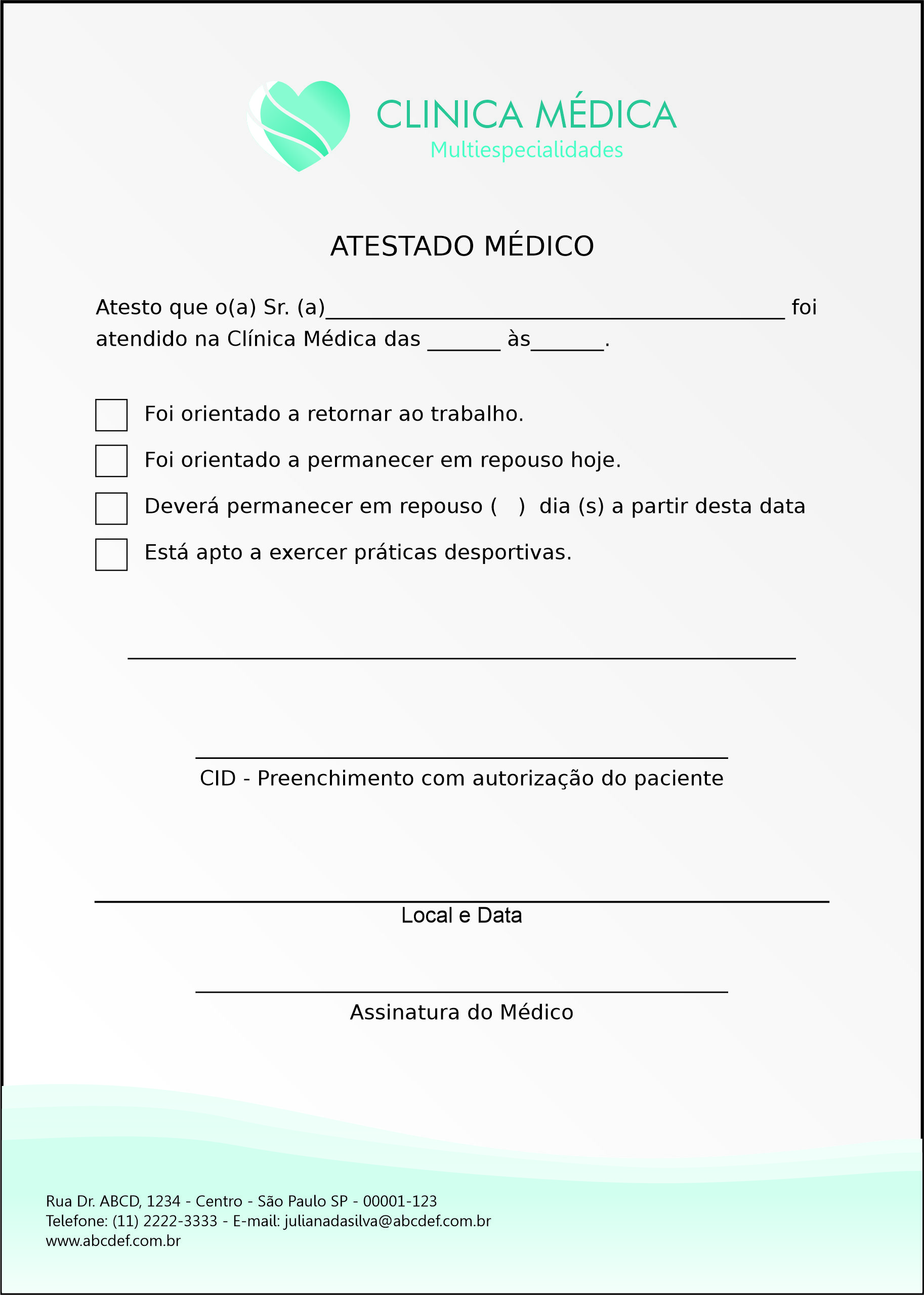 Atestado Cardiologista Haia
