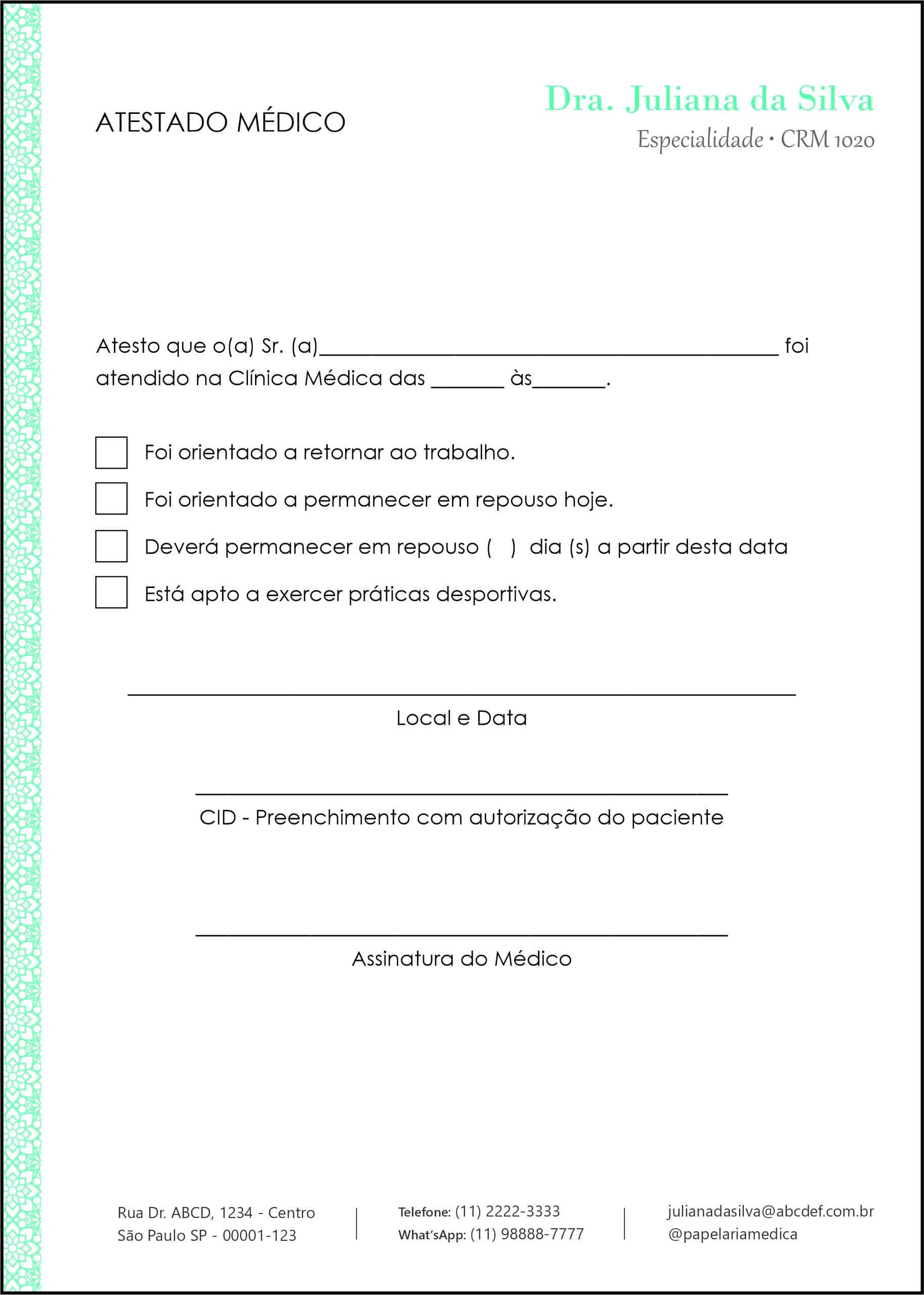 Atestado Clínica Geral Taba
