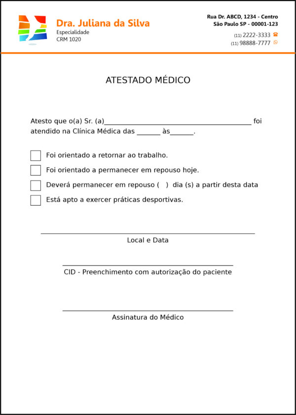 Atestado Ortopedia Lárissa Atestado Ortopedia Lárissa