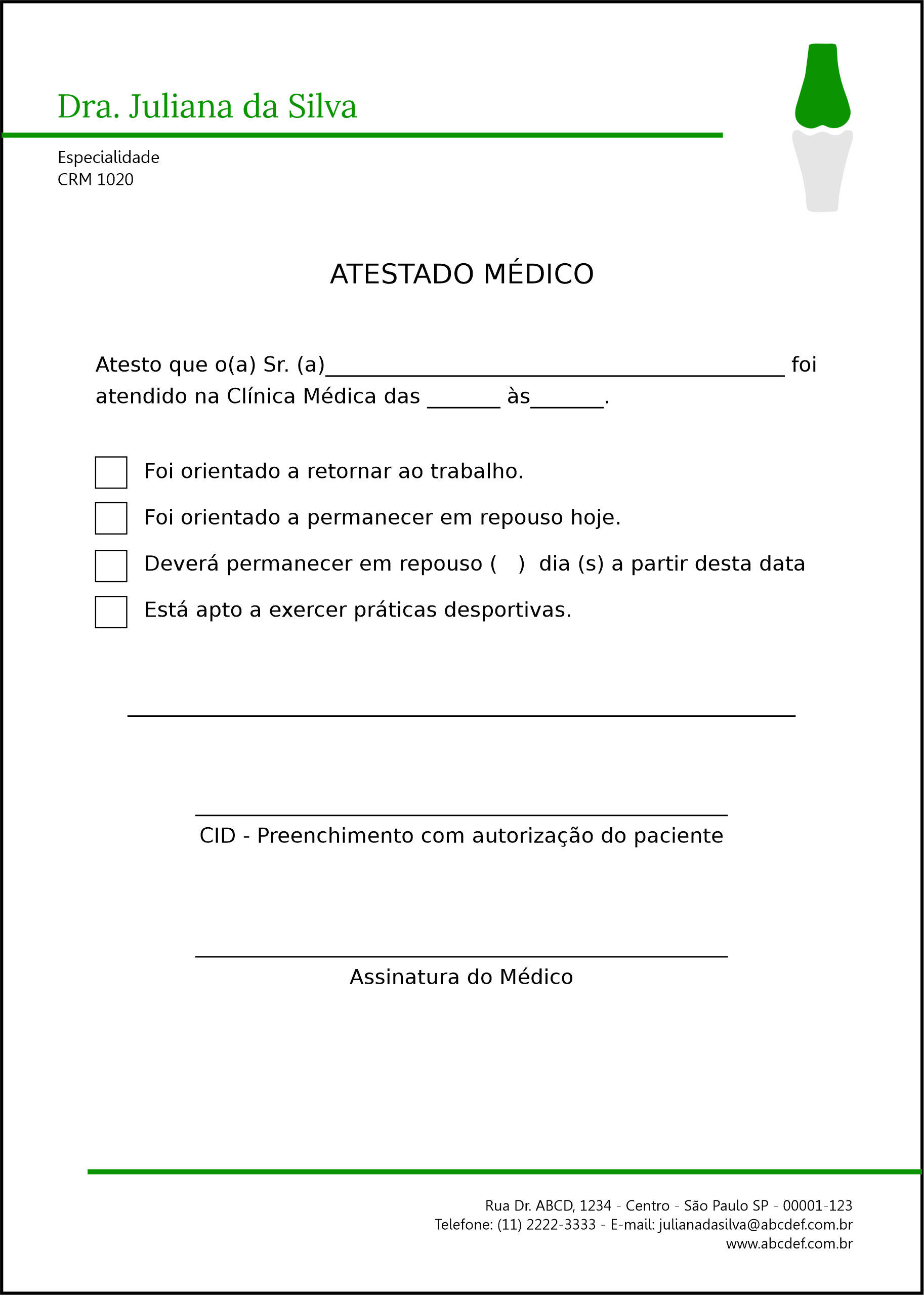 Atestado Ortopedia Tessalônica