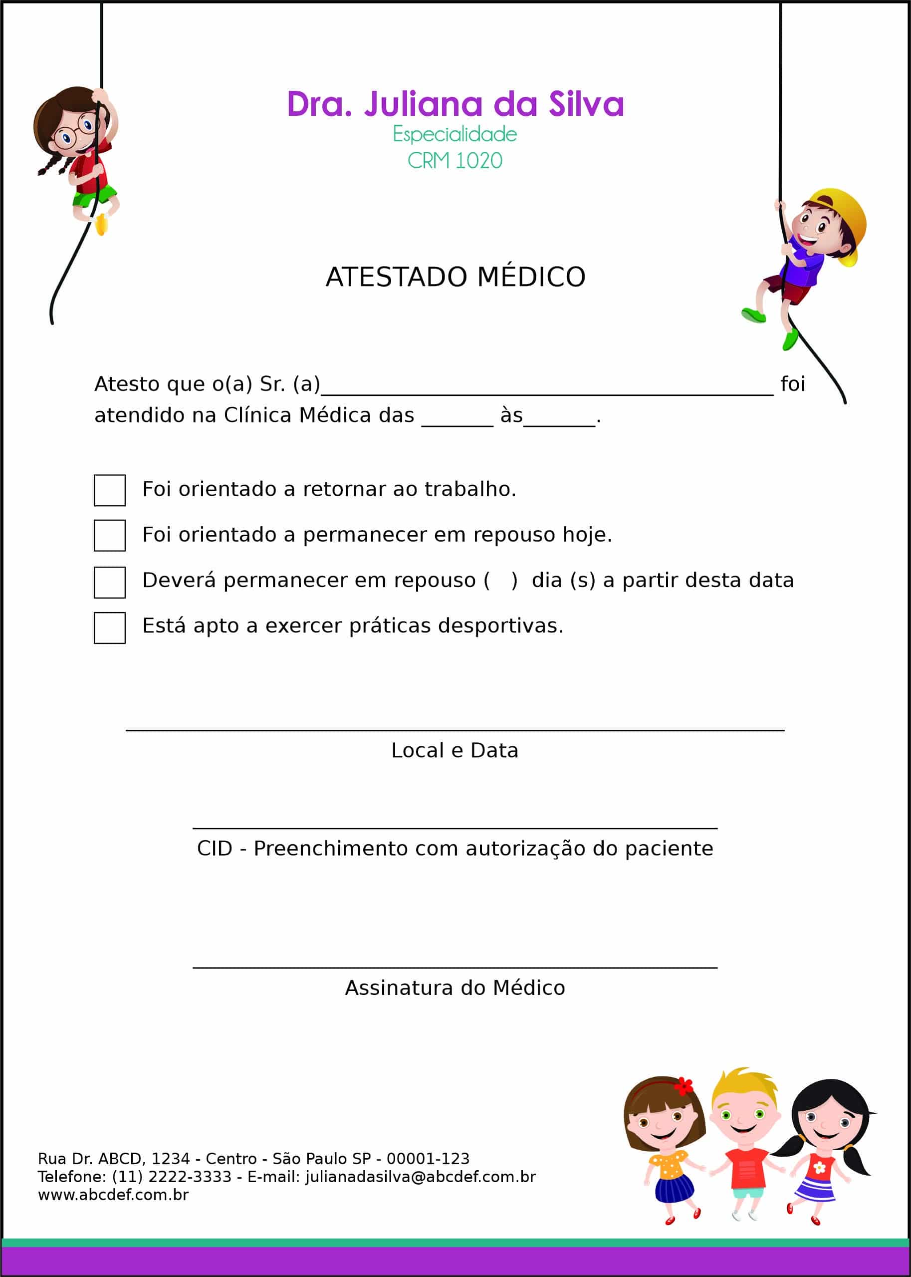 Atestado Pediatria Varsóvia