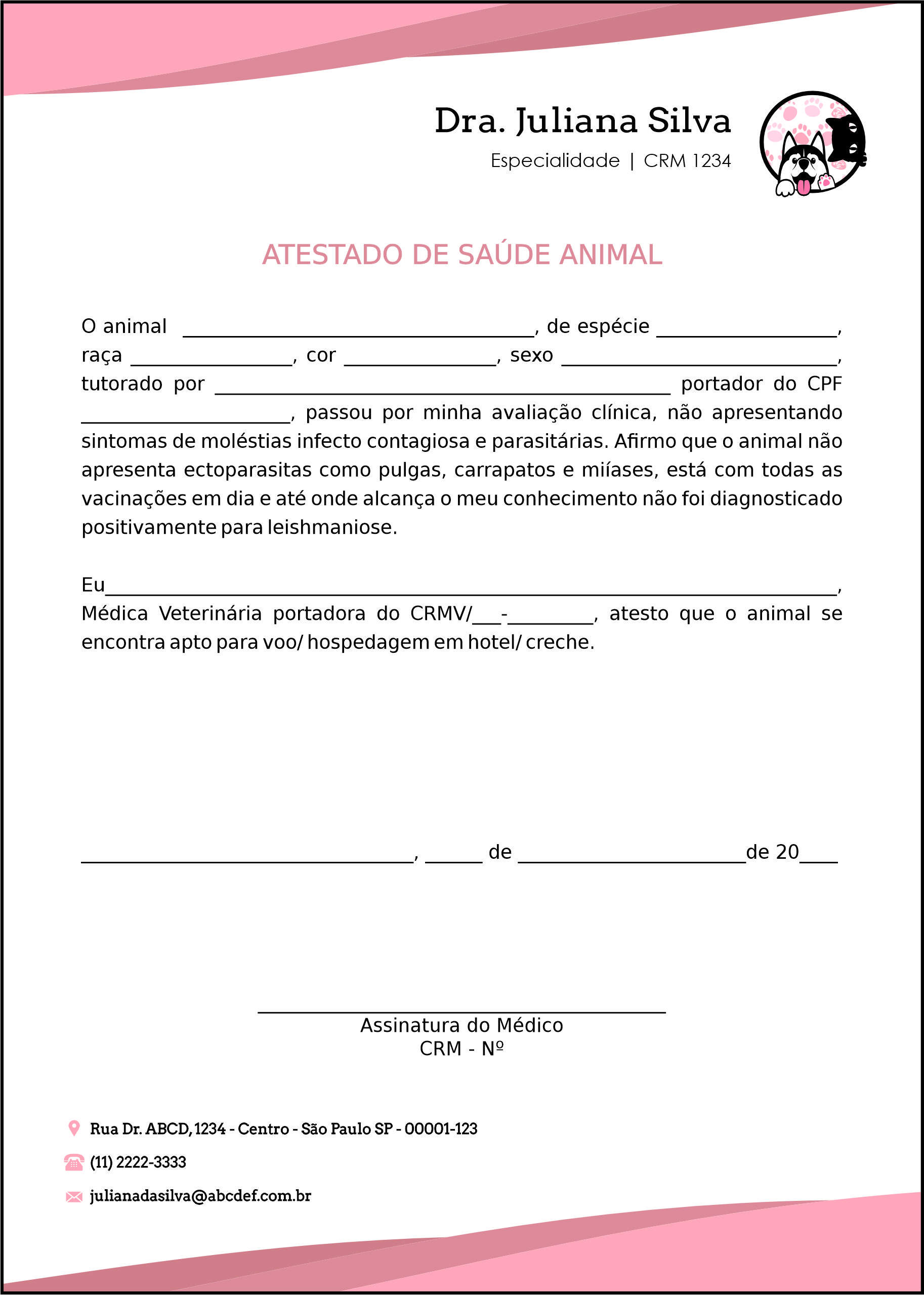 Atestado Veterinário Horn