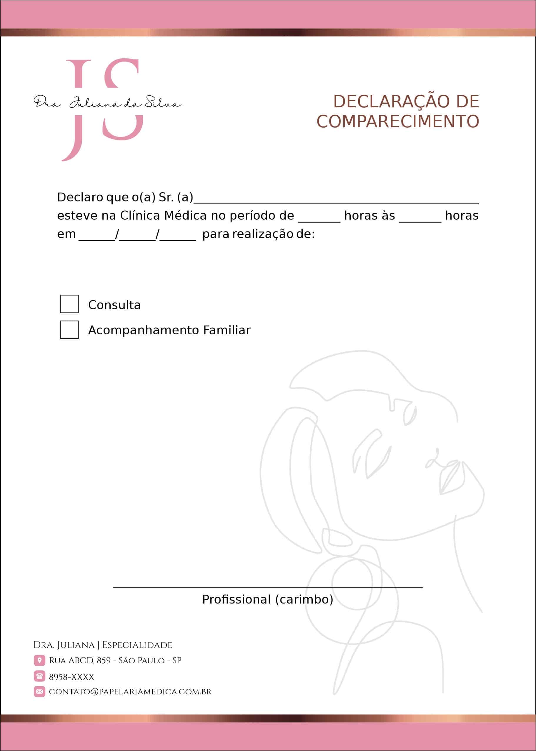 Declaração de Comparecimento Dermatologista Windsor