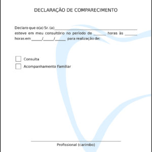 Declaração de Comparecimento Odontologia Colmar