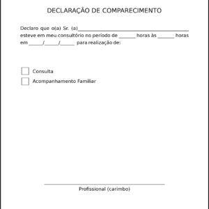 Declaração de Comparecimento Odontologia Lille