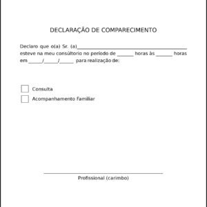 Declaração de Comparecimento Nutricionista Mendoza