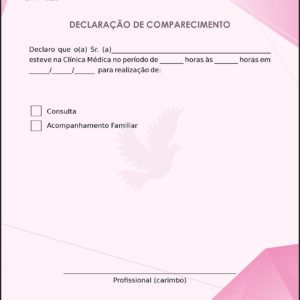 Declaração de Comparecimento Oncologia Tóquio