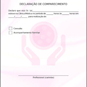 Declaração de Comparecimento Oncologia Yokohama