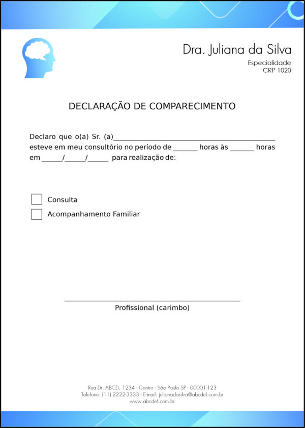Declaração de Comparecimento Psicológico Nuremberg Declaração de Comparecimento Psicológico Nuremberg