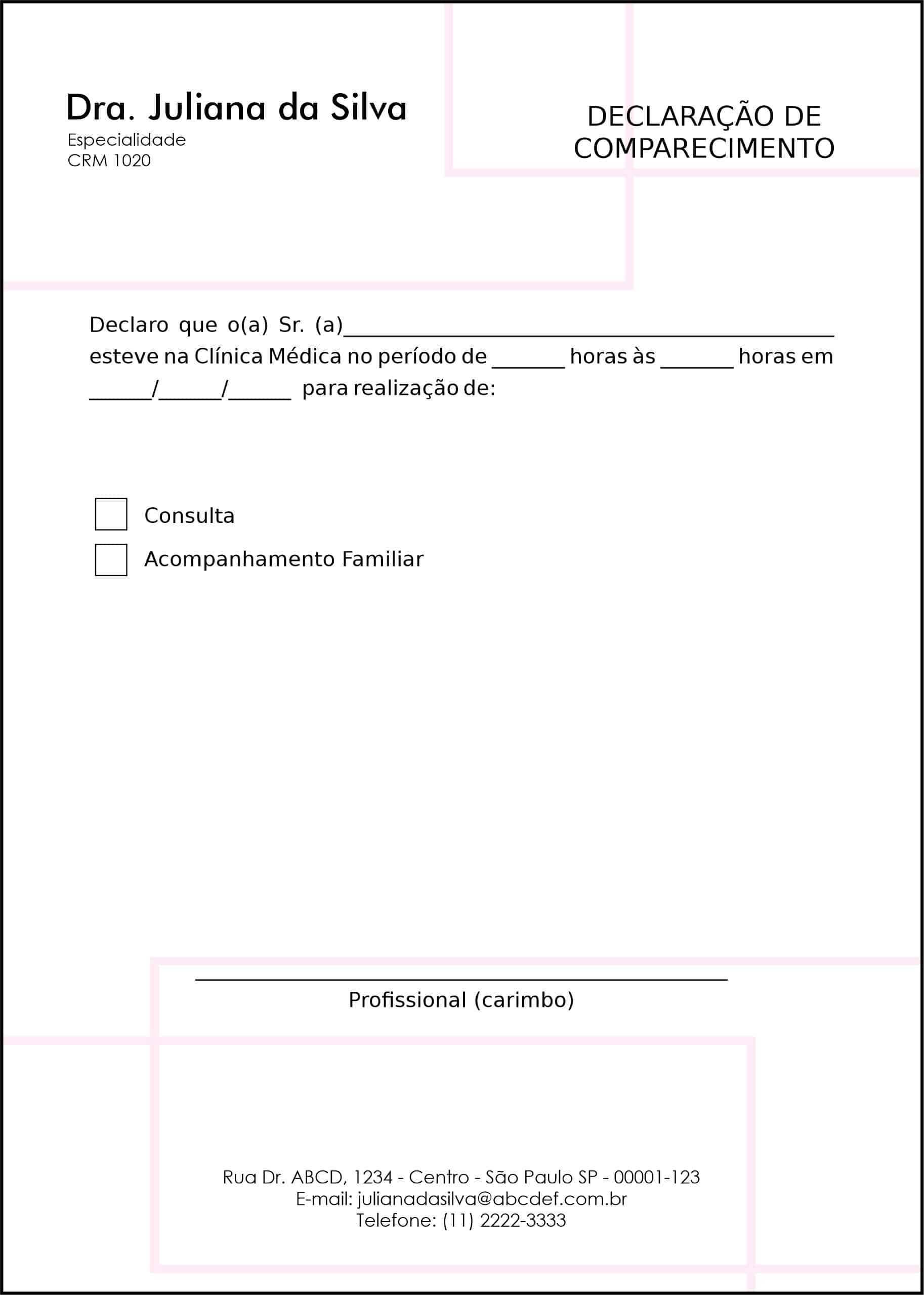 Declaração de Comparecimento Dermatologista Ripon