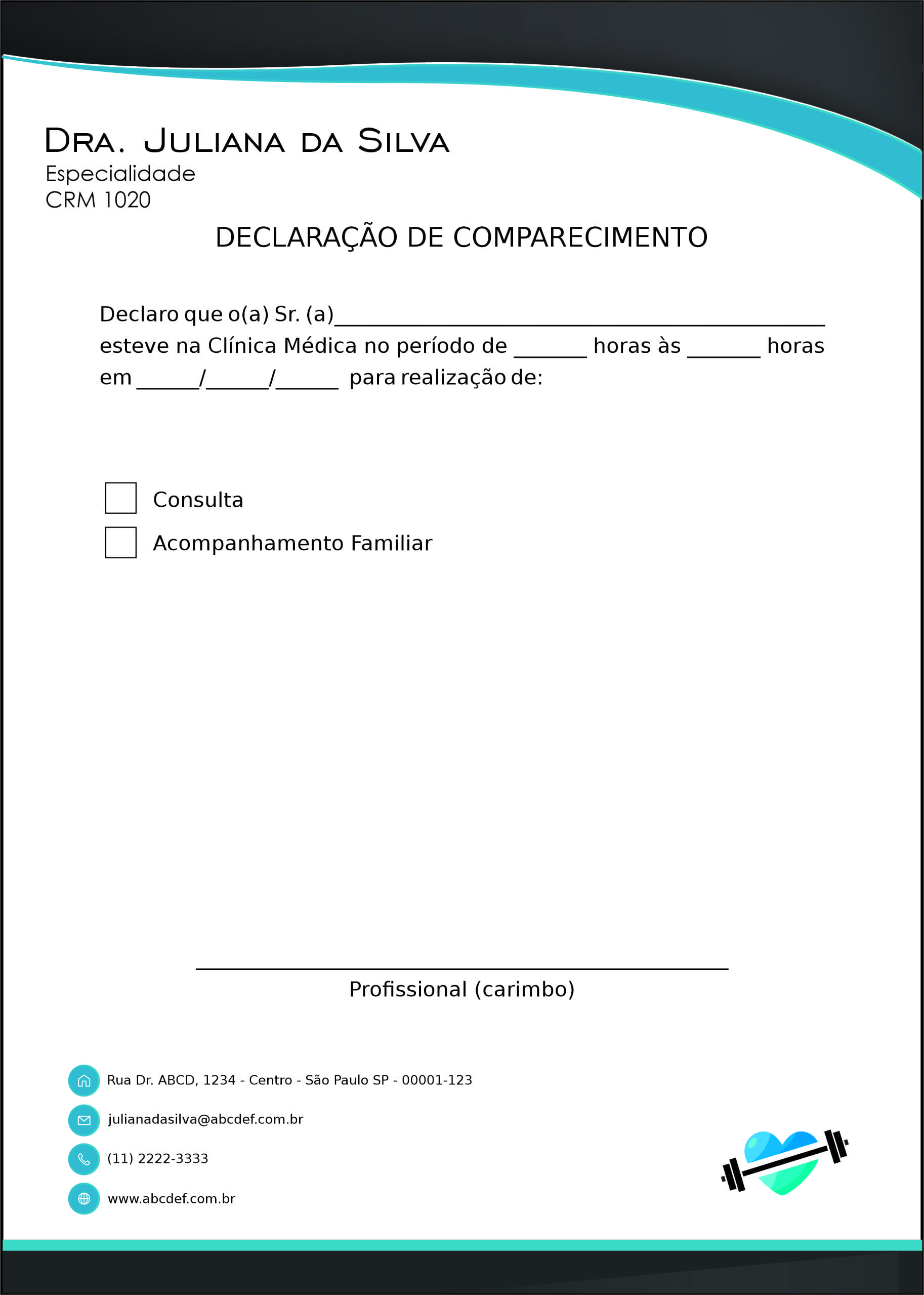 Declaração de Comparecimento Performance Baja