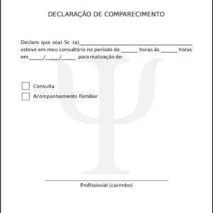 Declaração de Comparecimento Psicológico Berlim
