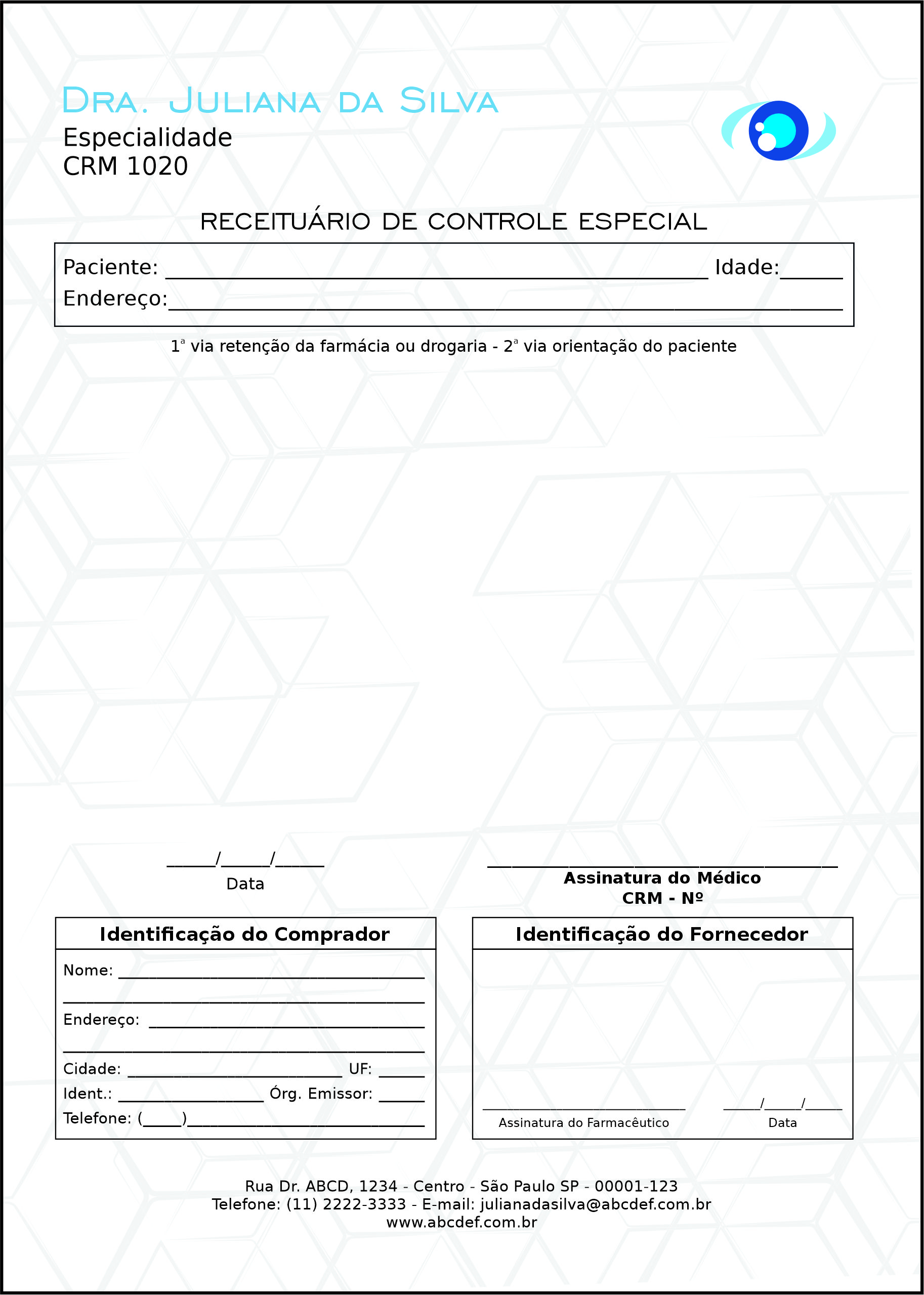 Receituário de Controle Especial Oftalmologia Helsingborg