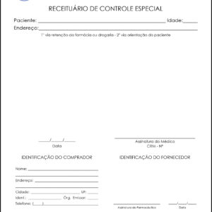 Receituário de Controle Especial Otorrinolaringologia Barcelona