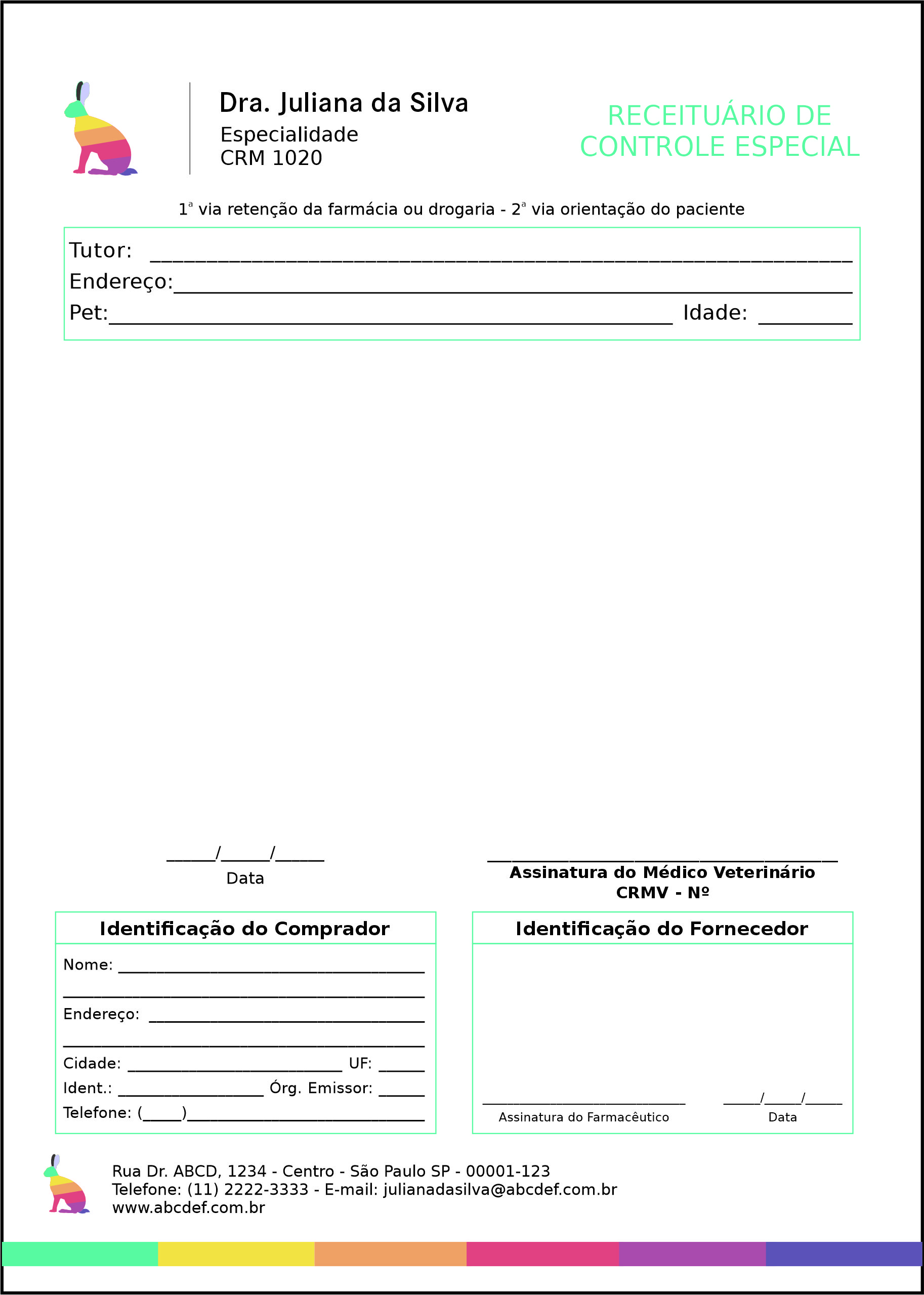 Receituário de Controle Especial Veterinário Viena