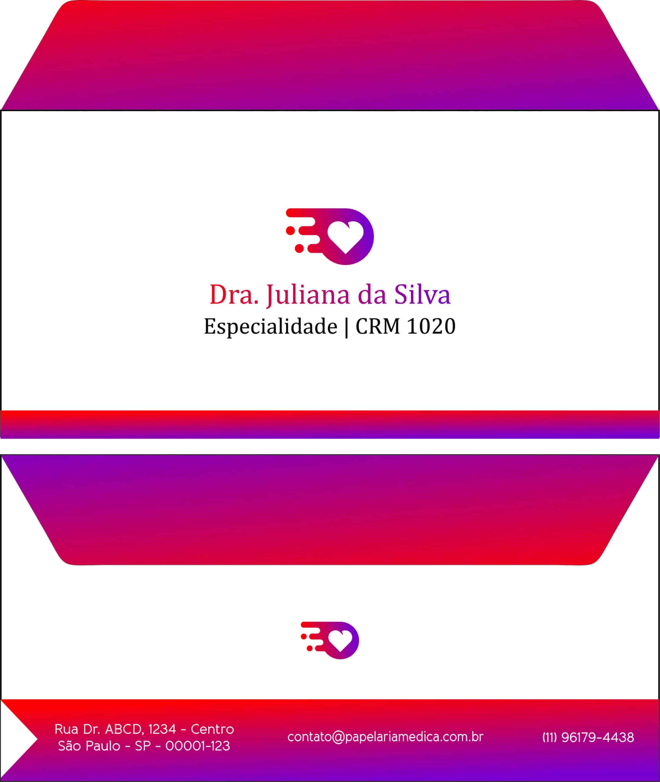 Envelope Ofício (Carta) Clínica Geral Damieta