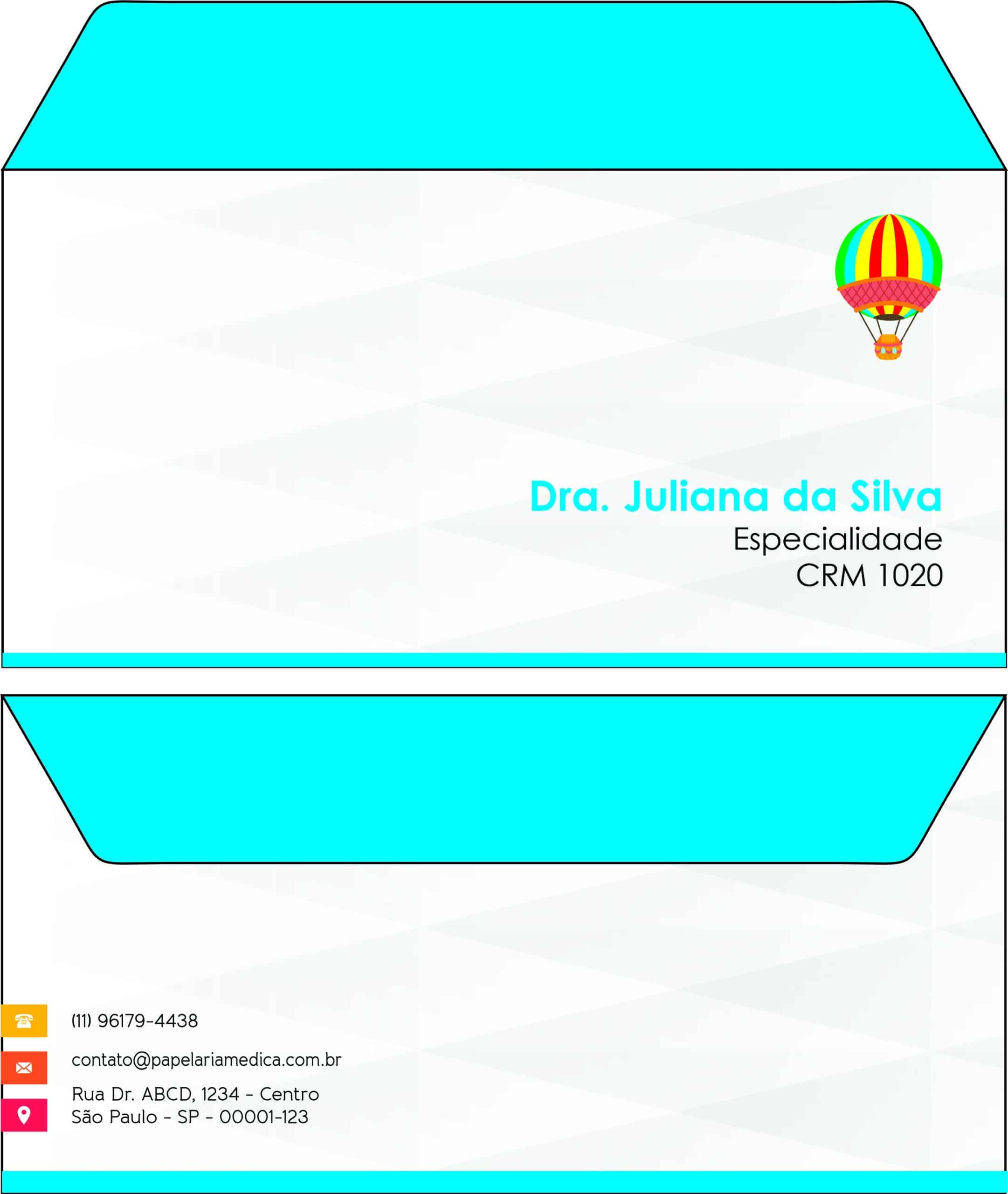 Envelope Ofício (Carta) Pediatra Estetino