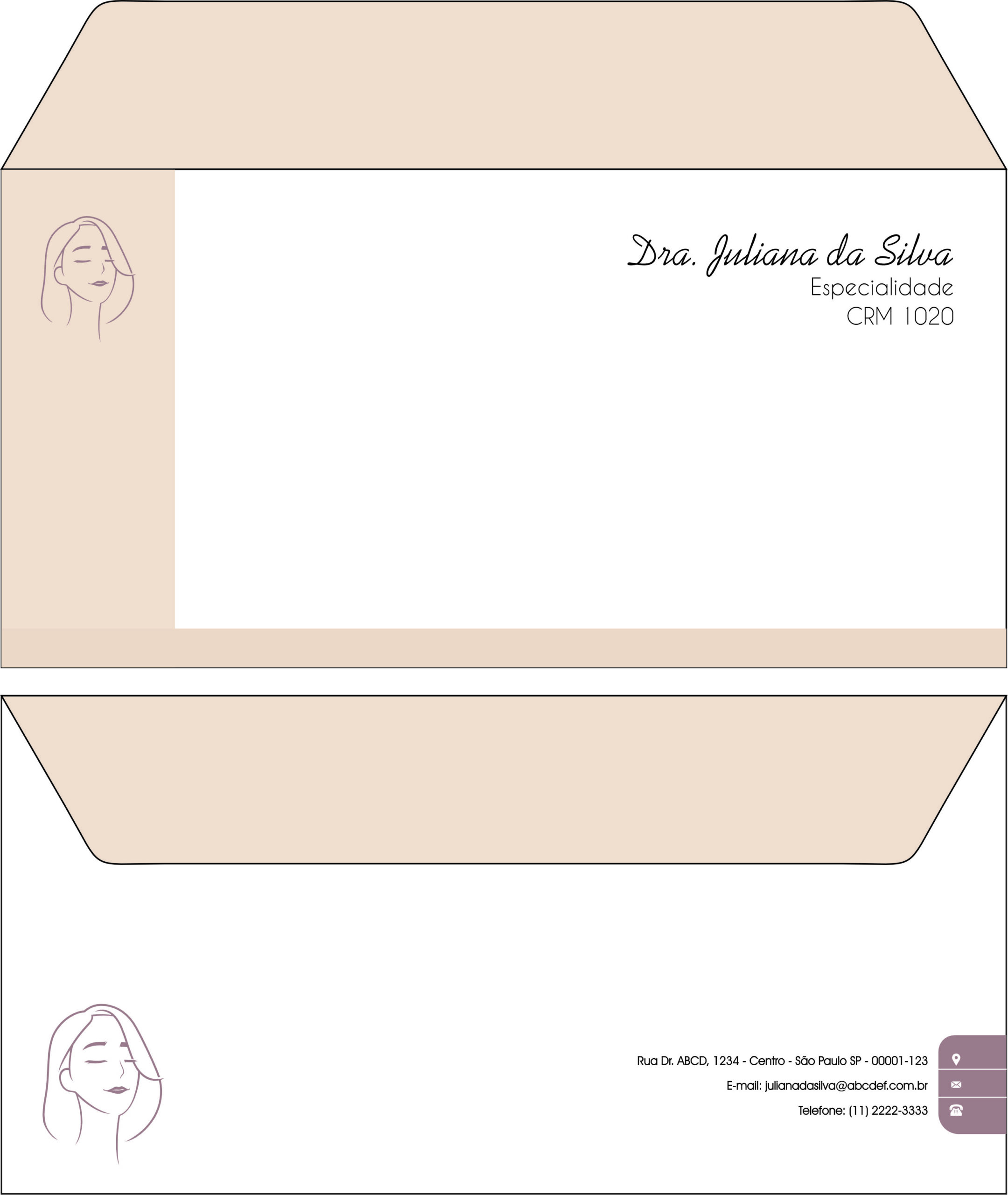 Envelope Ofício (Carta) Dermatologista Leeds