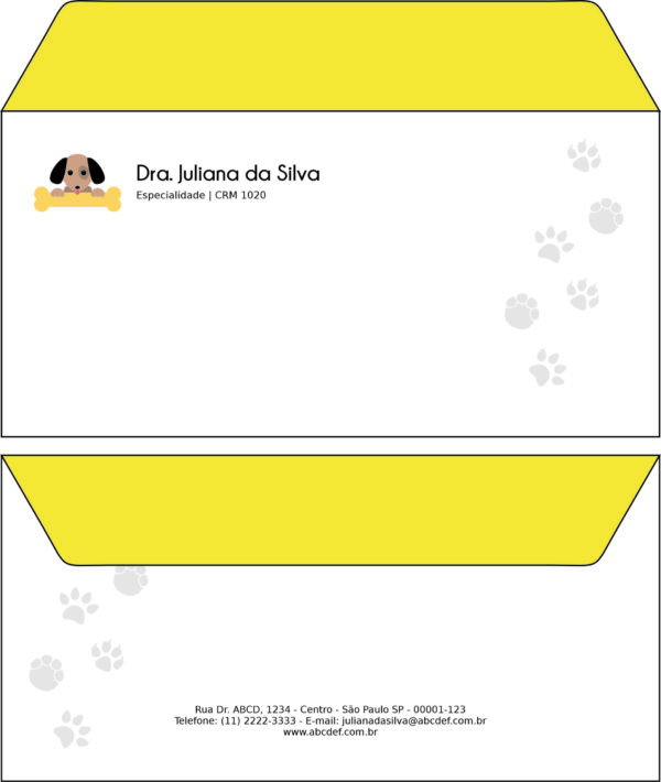Envelope Ofício (Carta) Veterinário Linz Envelope Ofício (Carta) Veterinário Linz