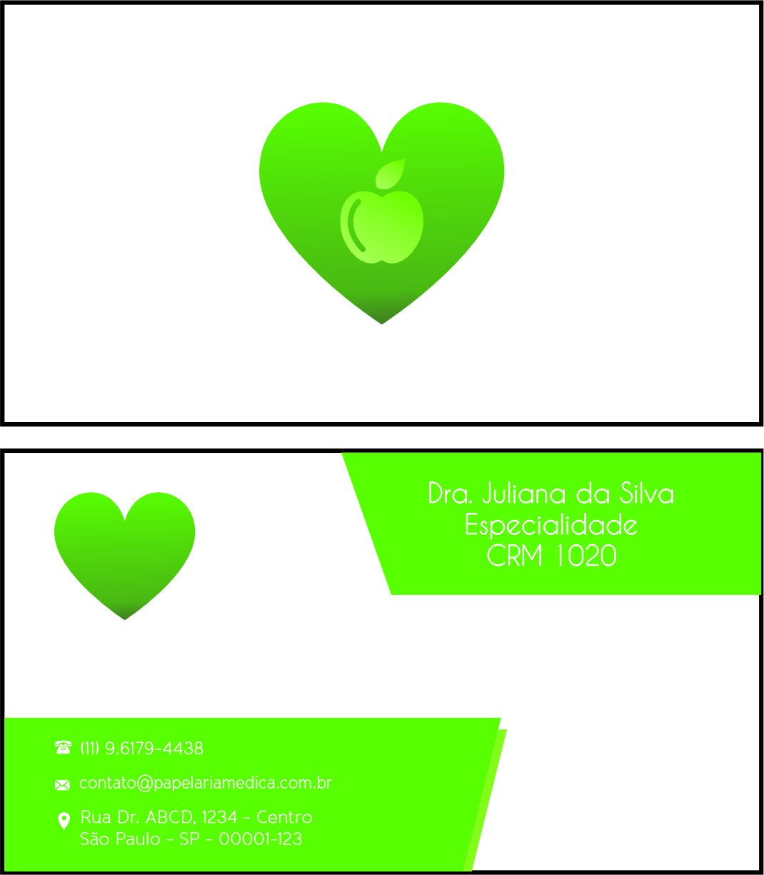 Cartão de Visitas Nutricionista Mendoza