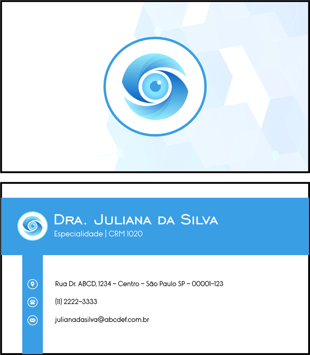 Cartão de Visitas Oftalmologia Visby