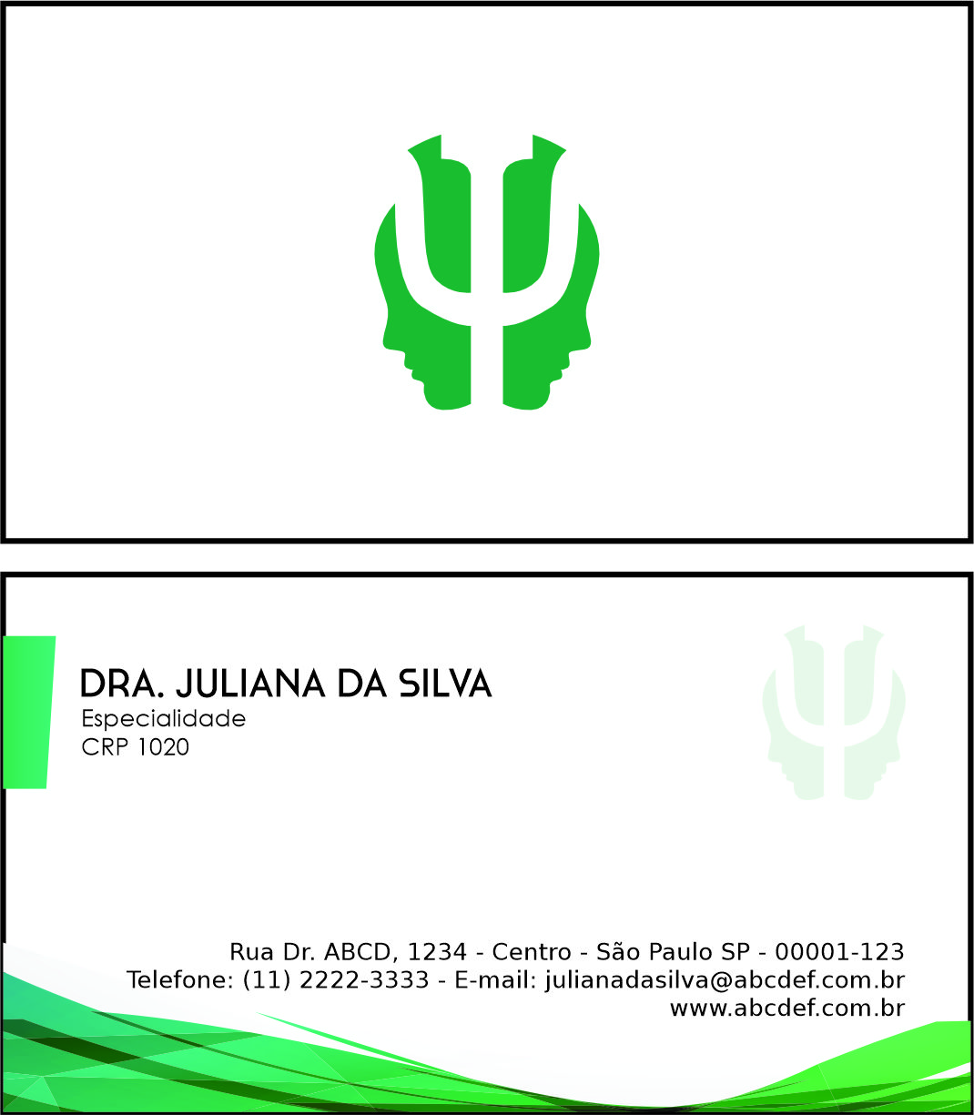 Cartão de Visitas Psicológico Colônia