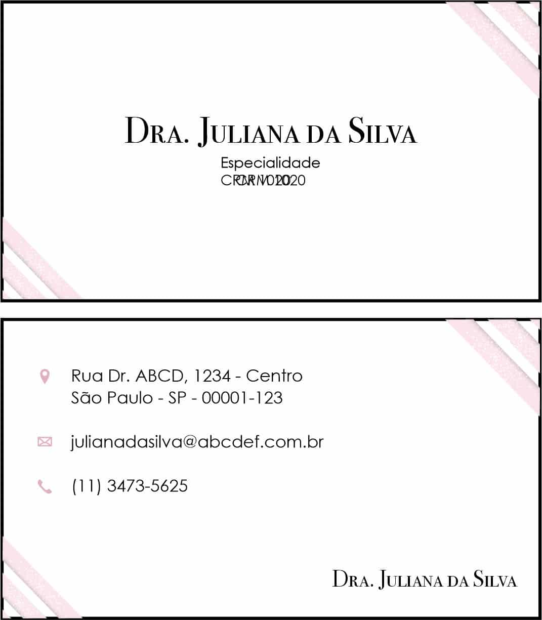 Cartão de Visitas Dermatologista Burford