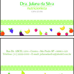 Cartão de Visitas Nutricionista Corrientes