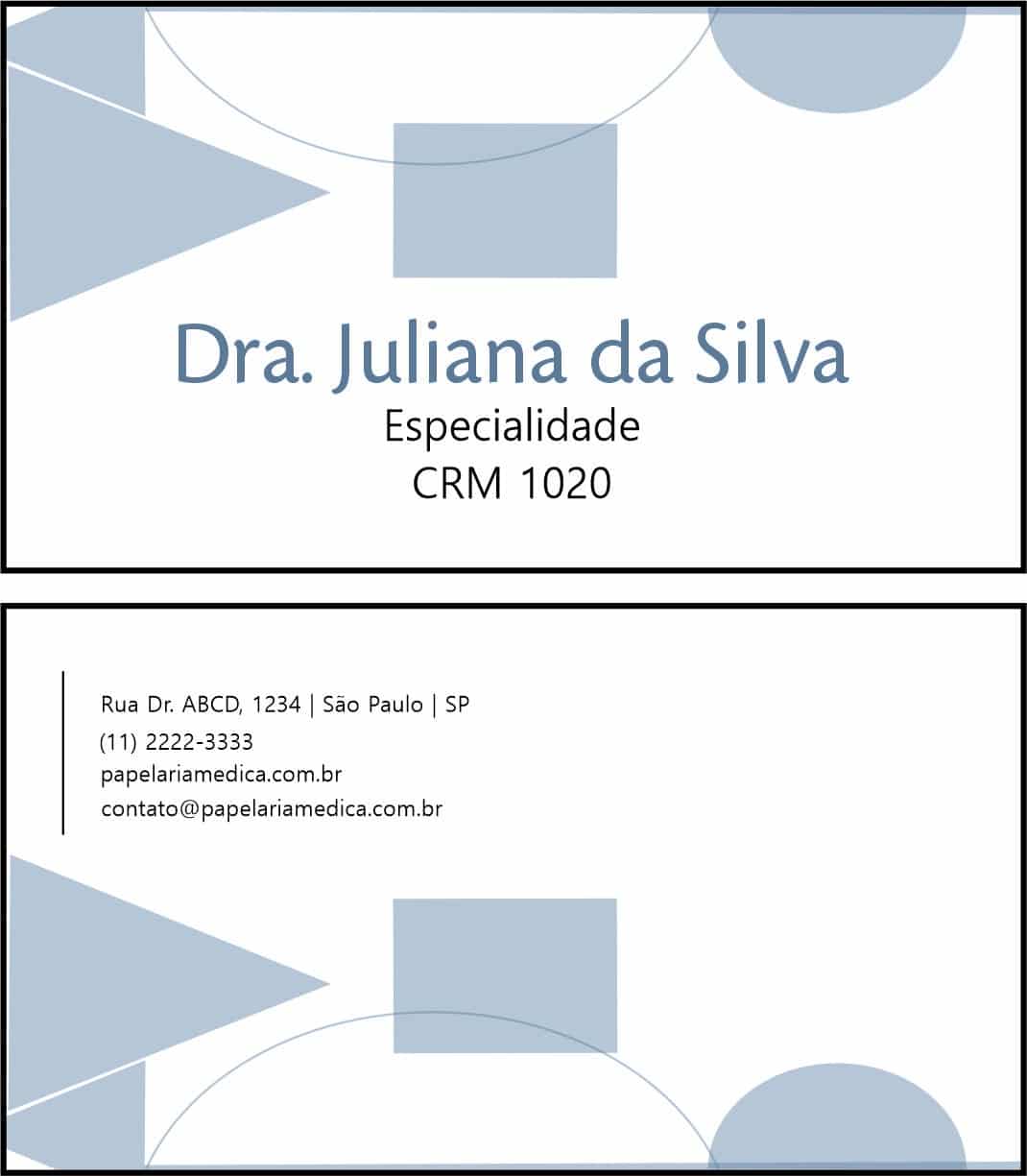 Cartão de Visitas Psiquiatra e Neurologista Siena