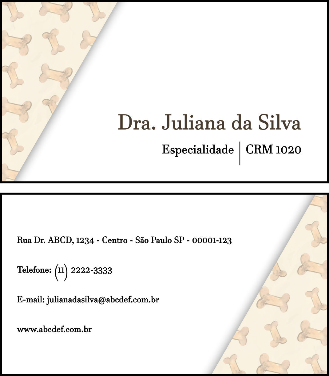 Cartão de Visitas Veterinário Baden