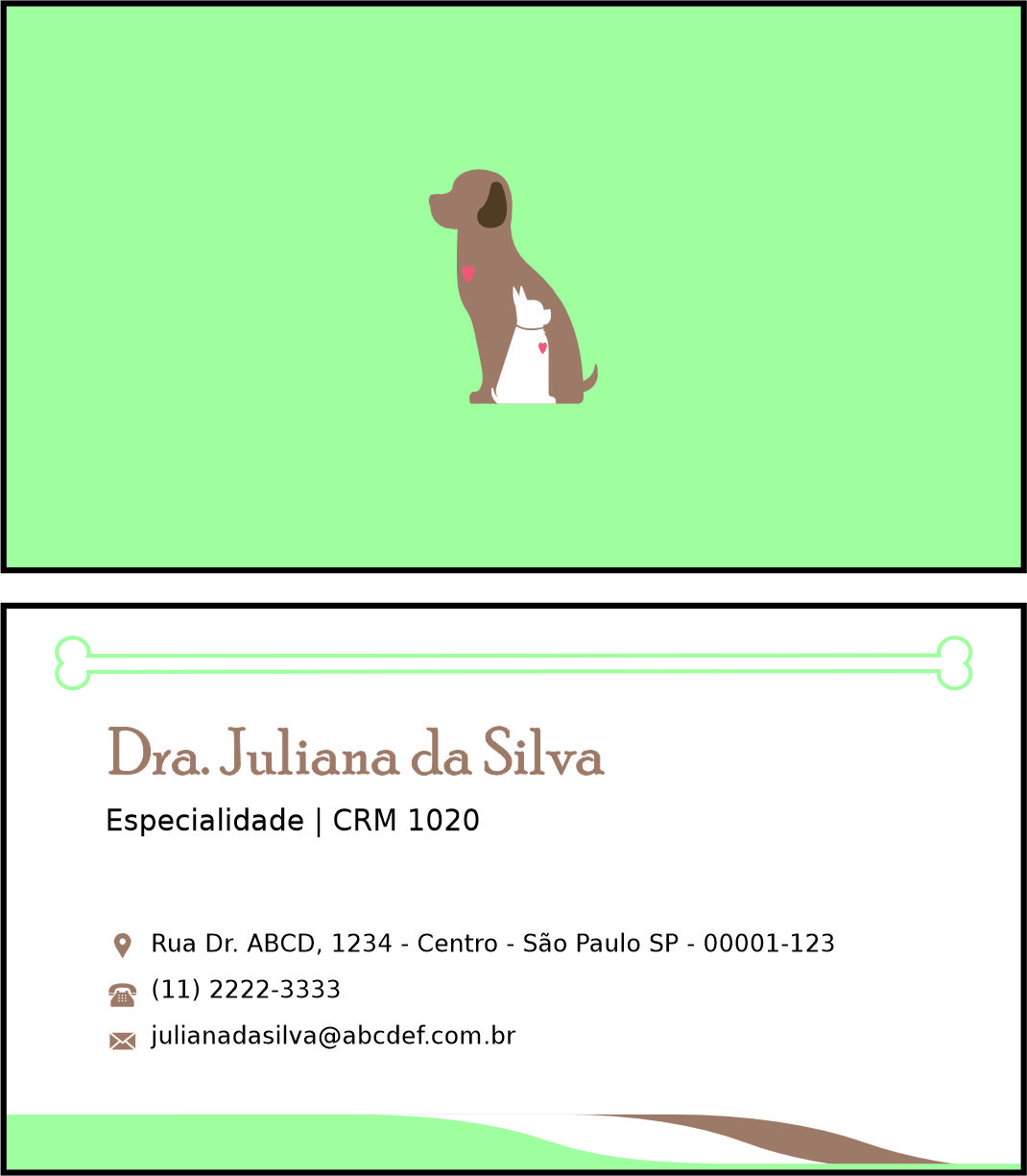 Cartão de Visitas Veterinário Graz
