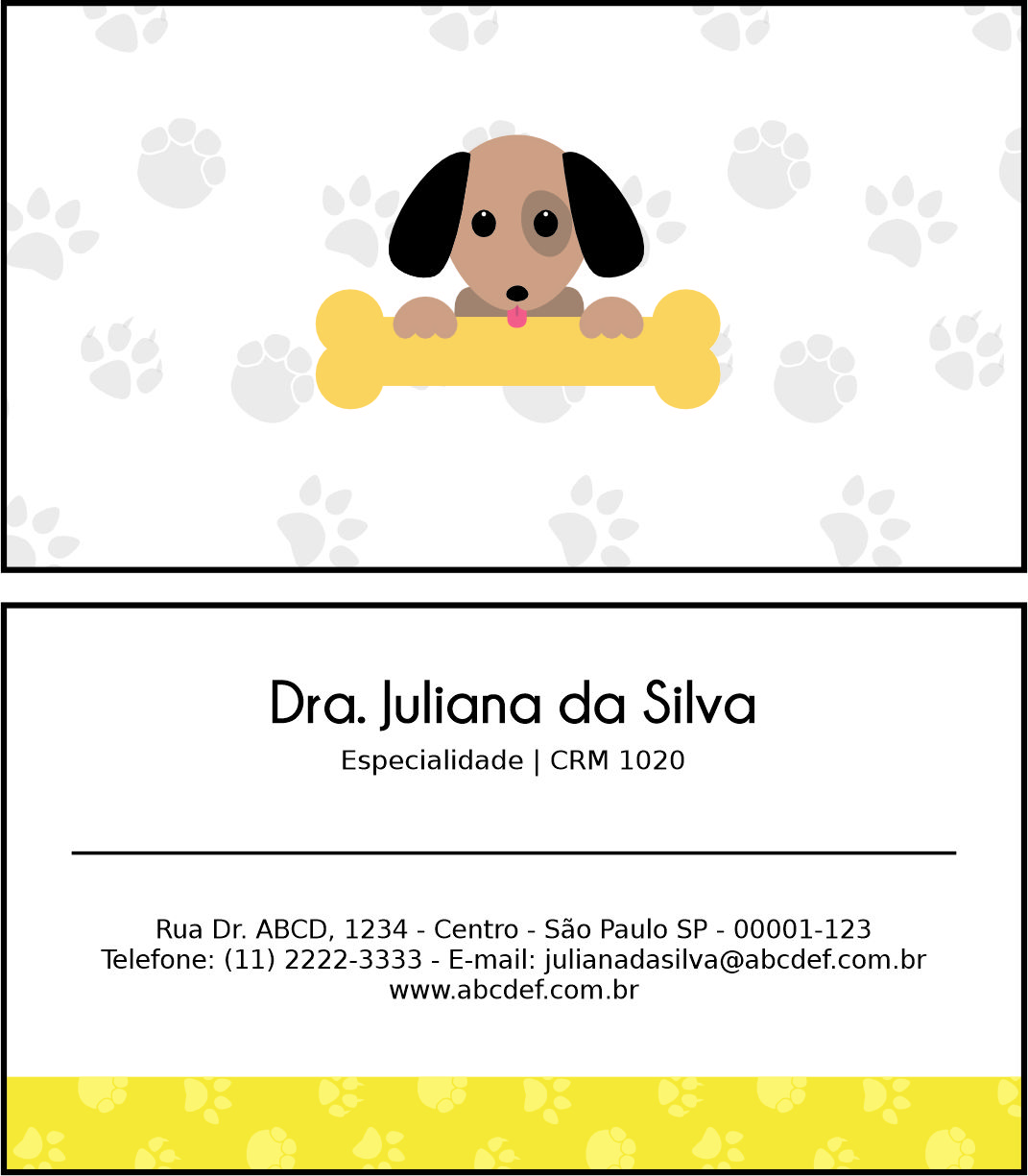 Cartão de Visitas Veterinário Linz