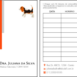 Cartão de Agendamento Veterinária Bludenz