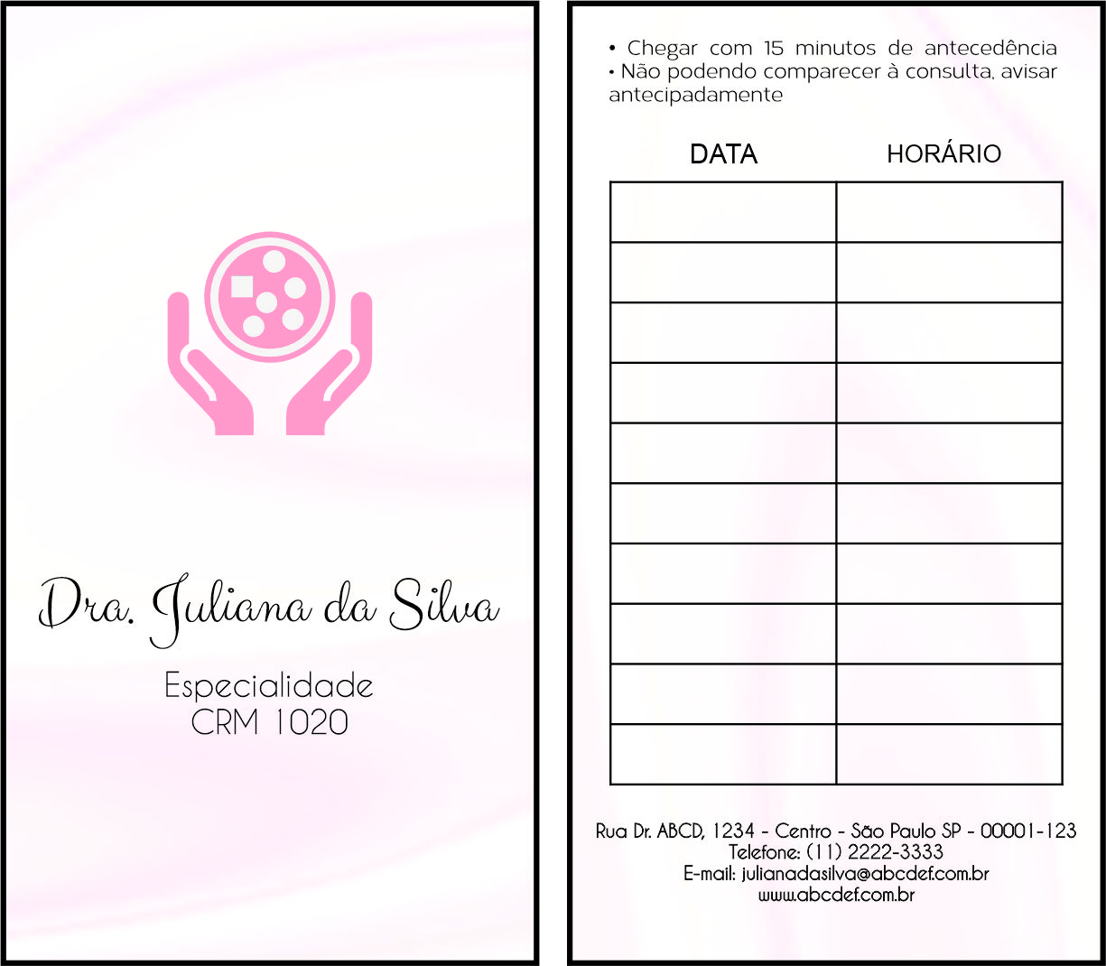 Cartão de Agendamento Oncologia Yokohama