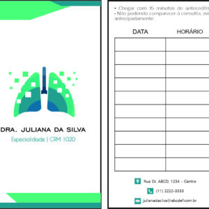 Cartão de Agendamento Pneumologia Vodskov