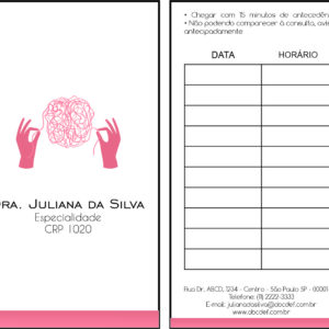 Cartão de Agendamento Psicológico Dresden