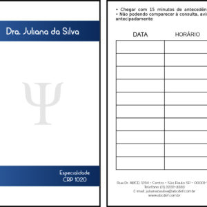 Cartão de Agendamento Psicológico Berlim
