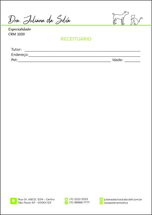 Receituário A4 Veterinário Leobens Receituário A4 Veterinário Leobens