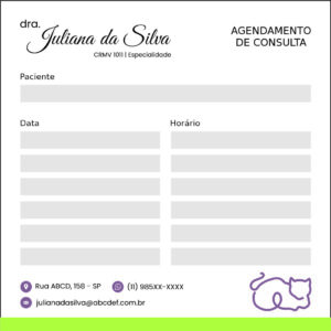 Bloco de Agendamento de Consulta Veterinário Liezen