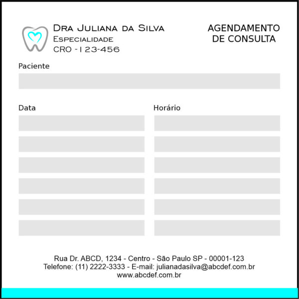 Bloco de Agendamento de Consulta Odontologia Rennes Bloco de Agendamento de Consulta Odontologia Rennes