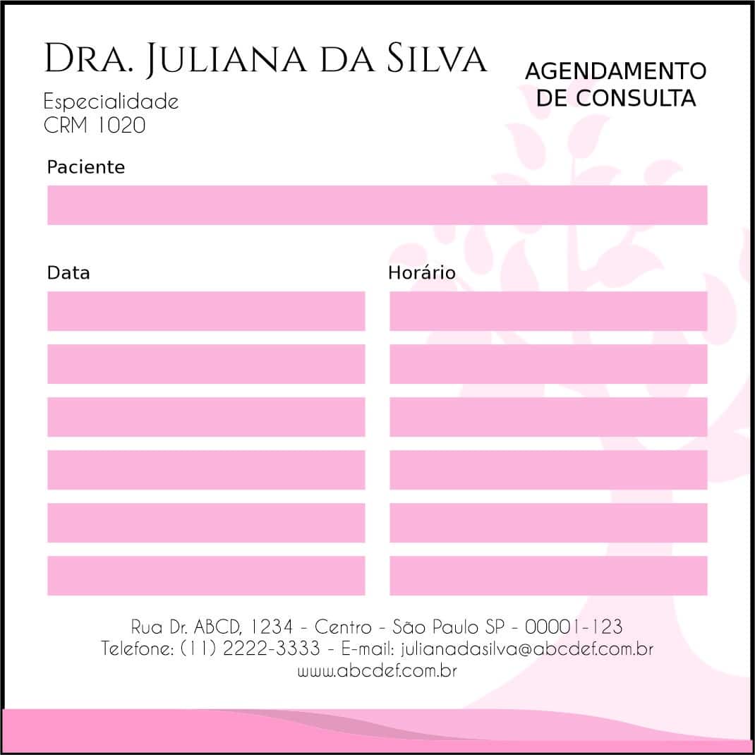 Bloco de Agendamento de Consulta Geriatria Carmânia