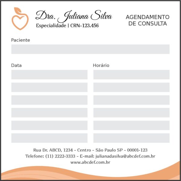 Bloco de Agendamento de Consulta Nutricionista La Plata Bloco de Agendamento de Consulta Nutricionista La Plata