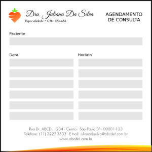 Bloco de Agendamento de Consulta Nutricionista Santa Fé
