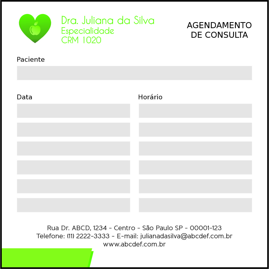 Bloco de Agendamento de Consulta Nutricionista Mendoza