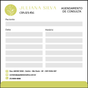 Bloco de Agendamento de Consulta Nutricionista Salta