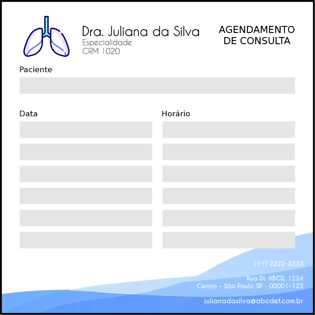 Bloco de Agendamento de Consulta Pneumologia Horsens