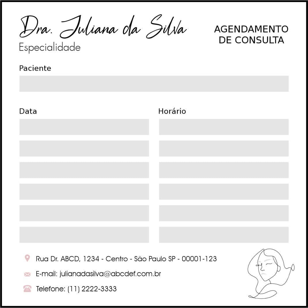 Bloco de Agendamento de Consulta Dermatologista Derby