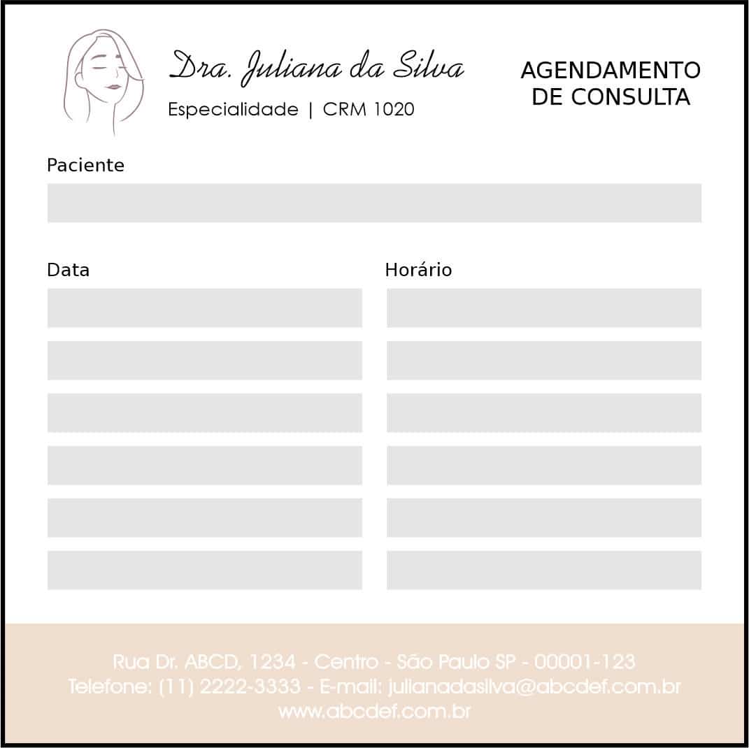 Bloco de Agendamento de Consulta Dermatologista Leeds